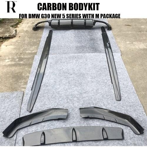 Carbon Fiber Bodykit for BMW G30 Sedan G31 Wagon 520 530 540 550 with M Package 18 - 20 Front Lip & Diffuser & Side Skirt
