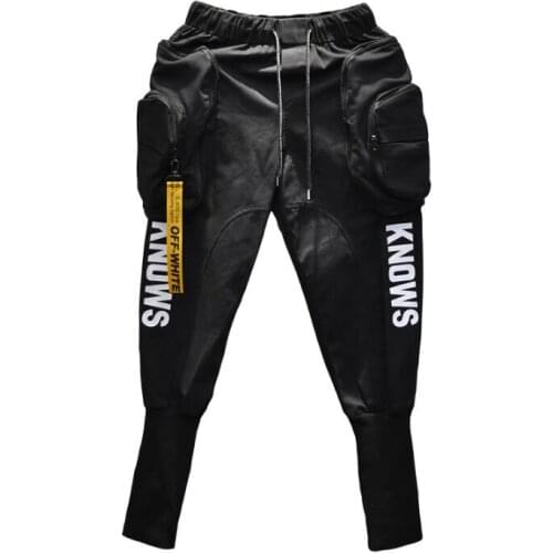 Cargo Harem Pants Men Spring Summer Hip Hop Joggers Long Big Pockets Zippers Hip Hop Fashion Pant Man 2019 New