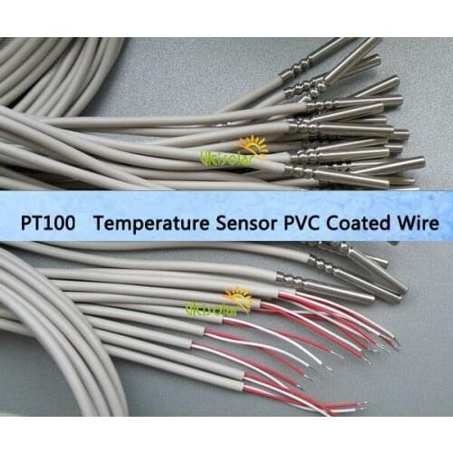 1.5 meter PT100 Temperature Sensor 2 Wire with PVC Coated 1.5 Meters Probe 45mm*5mm Length*Dia. -50-180 centigrade