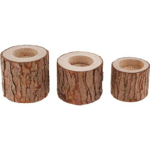 Tree Stump Candle Holder Wooden Tea Light Candlestick for Dinner Wedding Valentines Day Gift Home Decor