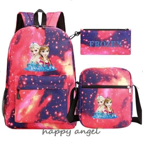 Disney 3Pcs/Set Printing 3D Frozen Elsa Kids Baby School Bags for Boys Bookbag Children Shoulder Backpack Student Bag