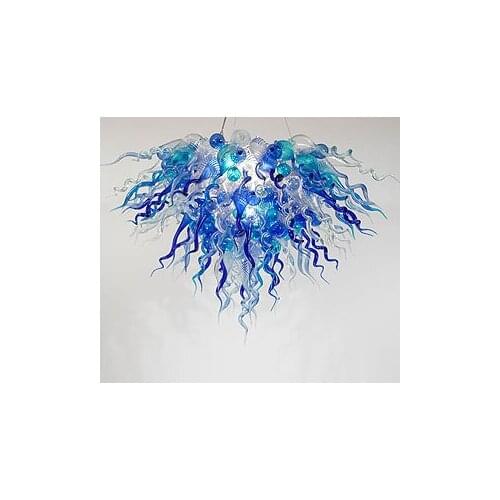 Fantastic Glass Lamp Romantic Bedroom Chihuly Glass Chandelier Lamp Blue and Clear