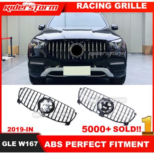 New version GT Grill For gle450 2020 model GLE w167 no front camera car Front Bumper Sport GLE 400 front racing grill