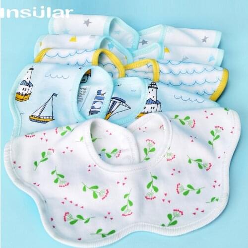 Insular Cartoon Print Baby Bibs 360 Degree Rotatable Bandana Bib Waterproof Easy To Clean Saliva Towels Baby Lace Burp Cloth