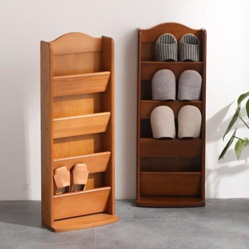 Small Organizer Shelf Shoe Rack Design Vertical Indoor Household Solid Wood Simple Dustproof Modern Zapatera Slippers HX50XG