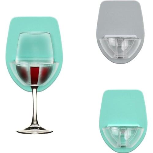 1pcs Wall Plastic Wine Glass Holder Bath Shower Red Wine Glass Holder Cup Storage Hanging Rack Bar Bathroom Kitchen Accessories