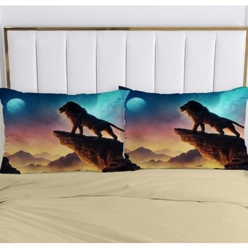 2pc Pillow Case Pillowcase 50x70 50x75 50x80 50x90 80x80 70x70 Decorative Pillow Cover lion Animal Bedding Drop Shipping