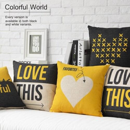 Nordic Home Decorative Linen Cushion cover Geometry Heart shape Love Modern Pattern Pillow Case Sofa Chair Waist Pillow cover