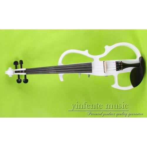 New 4 string 16'' Electric Viola Silent Solid Wood Body Powerful Sound Case Bow white color