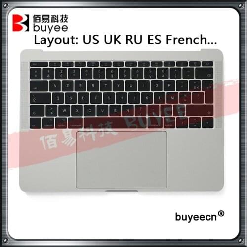 Original NEW A1708 Palm Rest Topcase US UK RU ES French Keyboard Backlight Trackpad For Macbook Retina Pro 2016 Grey Silver