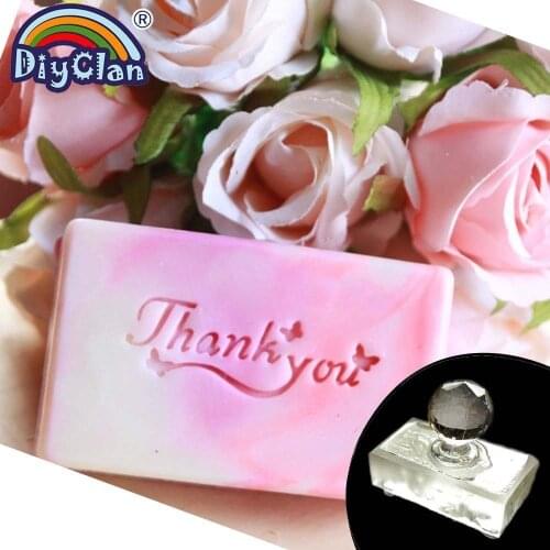 "Thank You" Handmade Soap Making Stamp Transparent Natural Soap Chapter Butterfly Shape Resin Soap Seal