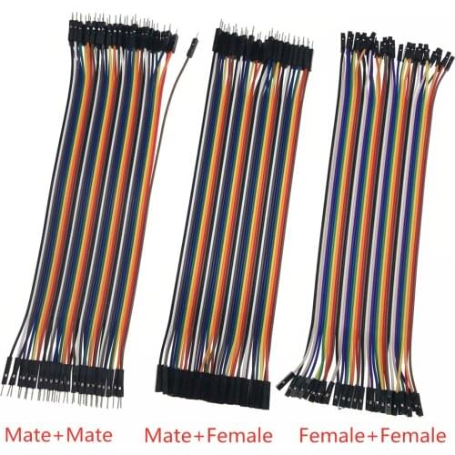40pin Dupont Jumper Wire 10cm 20cm 30cm Male to Male + Female to Male + Female to Female 2.54mm Copper Liner Dupont DIY KIT