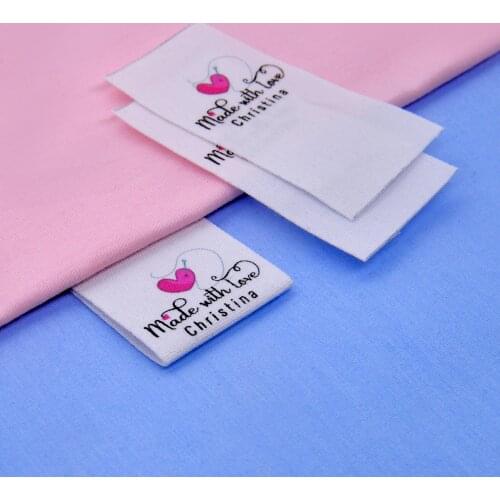 Custom Sewing label, Logo or Text - fold Tags, Personalized Brand , Printing Labels, sew on label (FR080)