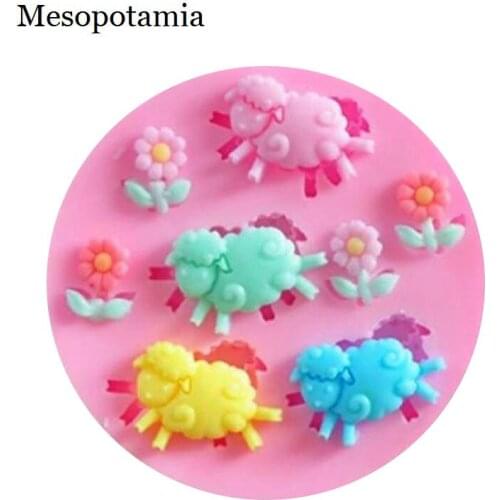DIY Silica Mould Flowers Sheep Silicone Molds Border Decoration Tools Arts Crafts Sewing Embossing Cake Border Tools