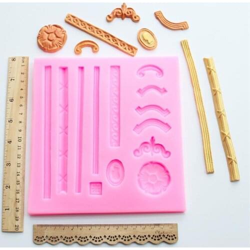 DIY Cake Rim Resin Silicone Molds For Baking Kitchen Cake Decoration Tools DIY Cake Chocolate Candy Fondant Moulds M1063