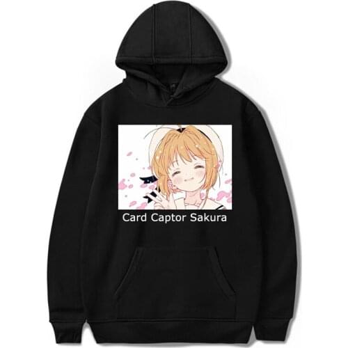 Sakura Card Captor Japan Anime Hoodie Women Men Tops Sweatshirts Harajuku Hip Hop Thin Velvet Warm Printed Coat Hooded Tracksuit