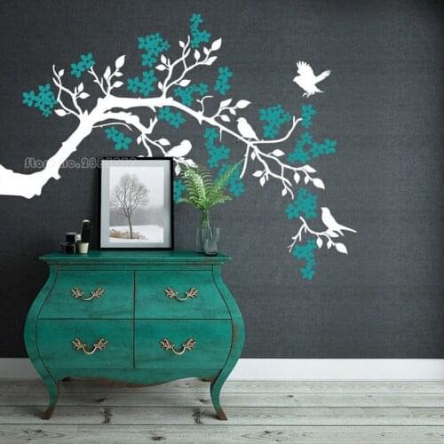 Branch With Birds Wall Sticker Tree Leaf Decorative Vinyl Decal Childrens Home Decor Living Room Sticker Wall Accessories LL949