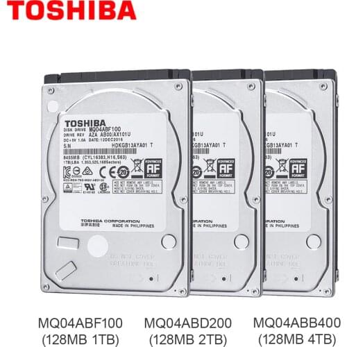 TOSHIBA 1TB 2T 4TB Internal Hard Drive Disk 2.5'' 128M HDD Laptop Cache 7mm 9.5mm 15mm SATA3 MQ04ABF100 MQ04ABD200 MQ04ABB400