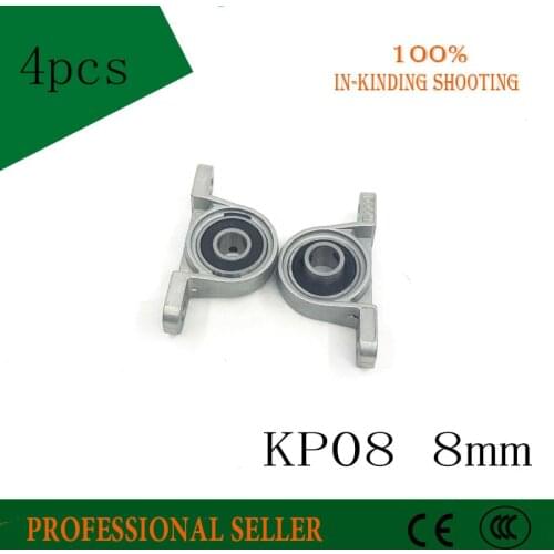 4pcs 8mm KP08 bearing insert bearing shaft support Spherical roller zinc alloy mounted bearings pillow block housing