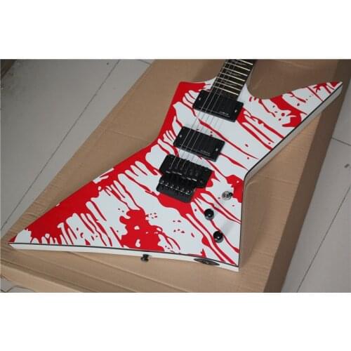 High quality custom goose 6 electric guitar, special sticker body, black double rocking accessories, support custom