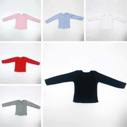 1PCS barbies women Clothes Basic Short T-shirt pure color shirt black/white/gray/pink for barbis dolls