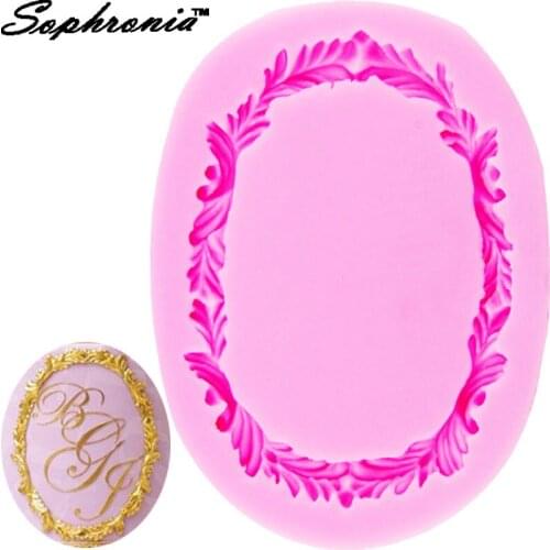 10PCS/SET M401 Flower Wreath Border Silicone Cake Mold Lovely Oval Chocolate Mold for the Kitchen Baking Decorations 9*6.7*0.8CM