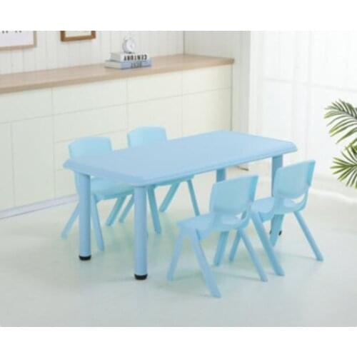 120*60cm Children table Adjustable height 50-53cm kindergarten desk with 4 pieces chairs