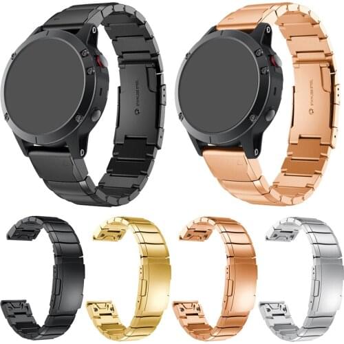 Mens Stainless Steel Watch Band For Garmin fenix5/plus For Garmin Approach S60 Forerunner 935 Quatix 5 Instinct Bracelet Strap