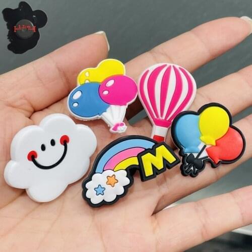 5PCS PVC Cute Cartoon Fridge Magnets Kawaii Cloud Hot Air Balloon Rainbow Refrigerator Magnetic Sticker Kids Gifts Children Toys