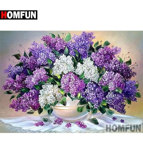HOMFUN Full Square/Round Drill 5D DIY Diamond Painting "Flower landscape" 3D Embroidery Cross Stitch 5D Home Decor Gift A17349