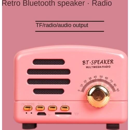 Retro Portable Bluetooth Speaker Retro Mini Portable Wireless Bluetooth Speaker Radio USB/TF Card Music Player Music box