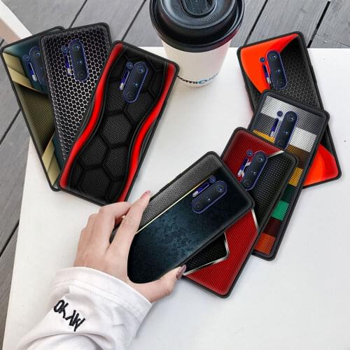 Black Ultrathin Case For OnePlus 8 Nord 8T N10 5G 9R Z 9 7 Pro 7T 6 6T Soft Luxury Phone Cover Bumper Sports Car Carbon Fibre