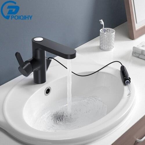 Black Bathroom Faucet Oral Irrigator Tap Dental Floss Water Jet Flosser Implement Irrigation Tooth Cleaner Teeth clean Faucet