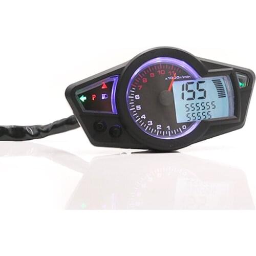 Universal Motorcycle Kmh/Mph LCD Digital Speedometer Odometer Tachometer Gauge For Harley Honda Yamaha Suzuki Cafe Racer