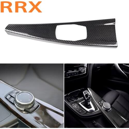 For BMW 3 Series F30 3GT F34 4 Series F33 F34 F36 2014-2018 Carbon Fiber Multimedia Panel Cover Trim Modified Car Accessories