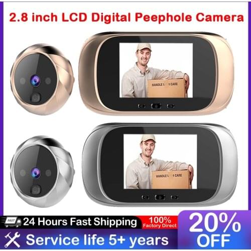 Cdycam 2.8 inch LCD Color Screen Digital Doorbell 90Degree Eye Doorbell Electronic Peephole Door Camera Viewer Outdoor Door Bell
