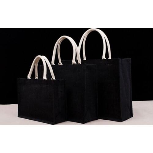 Jute Tote Bags Eco Friendly Shopping Bag with Handles Reusable Grocery Organizer