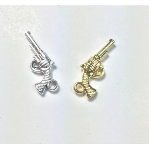 Eruifa 20pcs 20*7mm Mini Gun Charms Zinc Alloy necklace,earring bracelet jewelry DIY handmade 2 colors