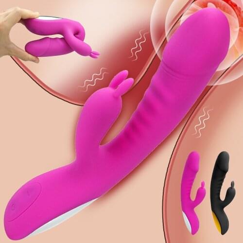 Dildo Rabbit vibrator Vaginal Clitoral massager Soft Silicone USB Charging Female Masturbator Sex Toys for Adult Women