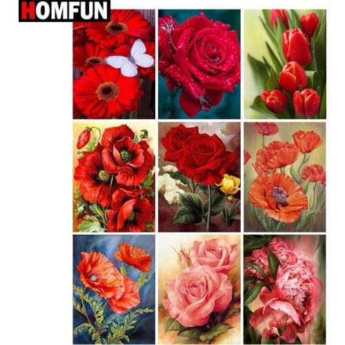 HOMFUN Full Square/Round Drill 5D DIY Diamond Painting "Flower butterfly" 3D Diamond Embroidery Cross Stitch Home Decor Gift