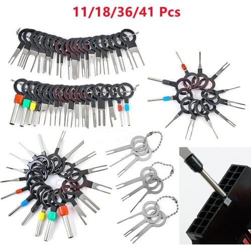 11/18/36/41pcs Car Terminal Removal Tool Wire Plug Connector Extractor Puller Release Pin Extractor Kit For Car Plug Repair Tool