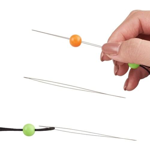 10pcs/Set Central Opening Curved Stainless Steel Beading Needles for Beads Pearls Threading String Cord Easy Jewelry Making Tool
