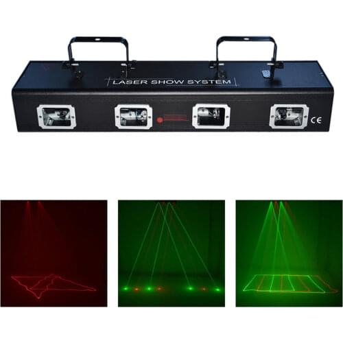 AUCD 4 Head Red Green 7CH DMX Projector Laser Lighting Profession DJ Party Disco Show Beam Moving Ray Scan Stage Lights 505RGRG