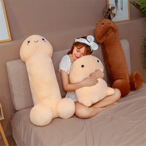 Kawaii Plush Penis Cute Sexy Penis Plush Toys Long Pillow Soft Toys Stuffed Funny Soft Cushion Simulation Gift for Girlfriend