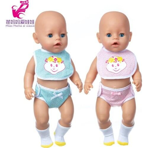 Baby New Born Doll Underpants Bib for 17 Inch Reborn Baby Doll Clothes Accessories