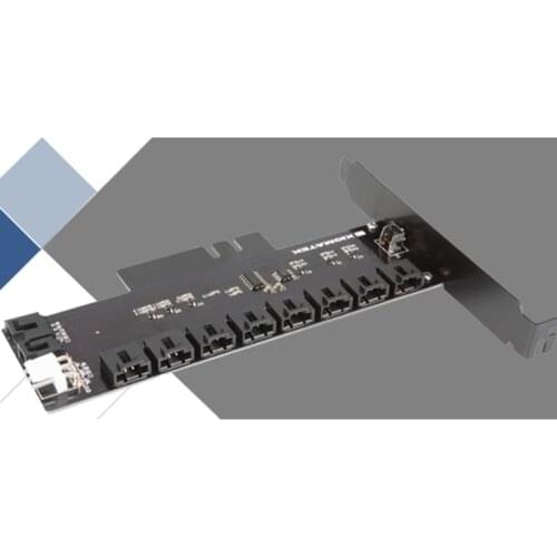 Newest RGB Chassis Fan Control Card Hub RGB Fan Adapter Multi-Fan Splitter PSU Molex 4 pin Fans interface Adapter Add On Cards