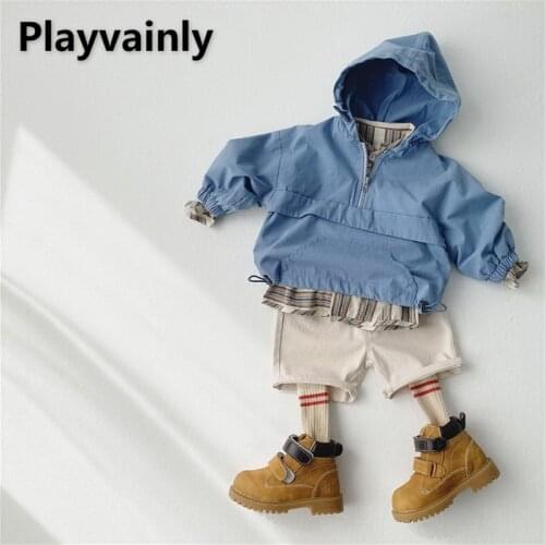 Children Trench Coat 2021 Baby Boys Girls Casual Coat Windproof hooded top Boy Girl Clothes E100186
