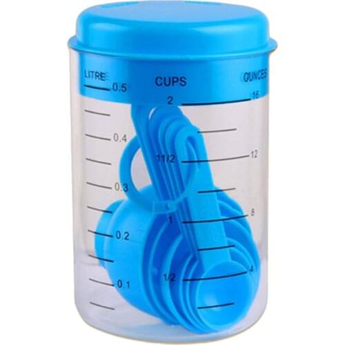 Leading Life 7Pcs/Set Plastic Baking Utensil Portable Kitchen Measuring Cups Sugar Cake Baking Spoon Household Measuring Scoop