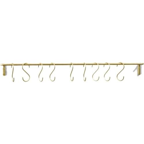 Factory direct sale gold copper towel rack toilet bathroom rack wall-mounted bath towel towel bar free punch