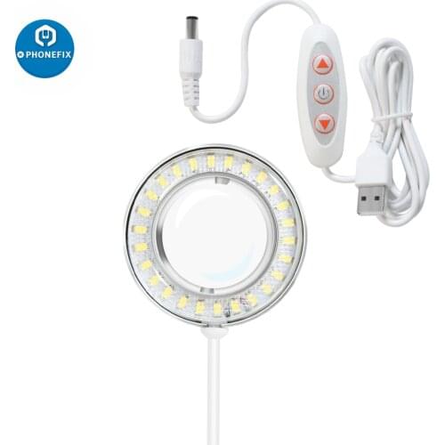 Microscope Adjustable LED Ring Light 60 LED 5V USB Power illuminator Lamp for Stereo Microscope for Phone Motherboard Repair